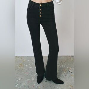 NWT Zara Black Flare Wide Leg Jeans